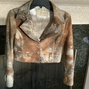 Size S suede short jacket Ponyhair